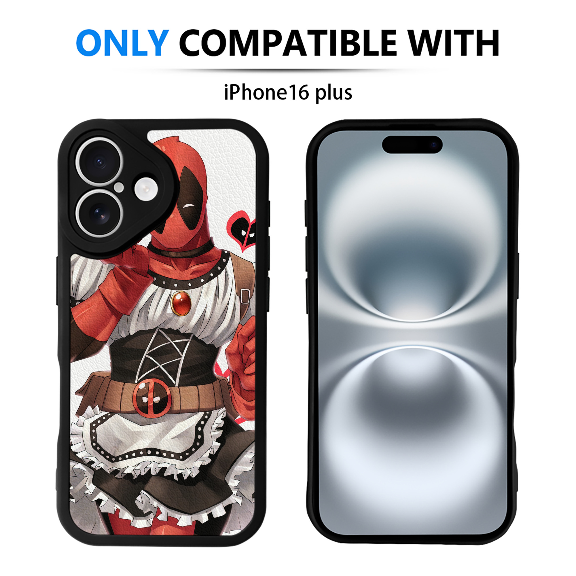 （画像用） Deadpool デッドプール 【iPhone 16シリーズ対応】シリコンスマホケース（レザー調） 材質：シリコン